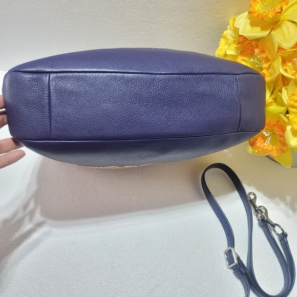 COACH WOMEN PARK SIGNATURE HOBO BLUE/BROWN - Picture 12 of 15